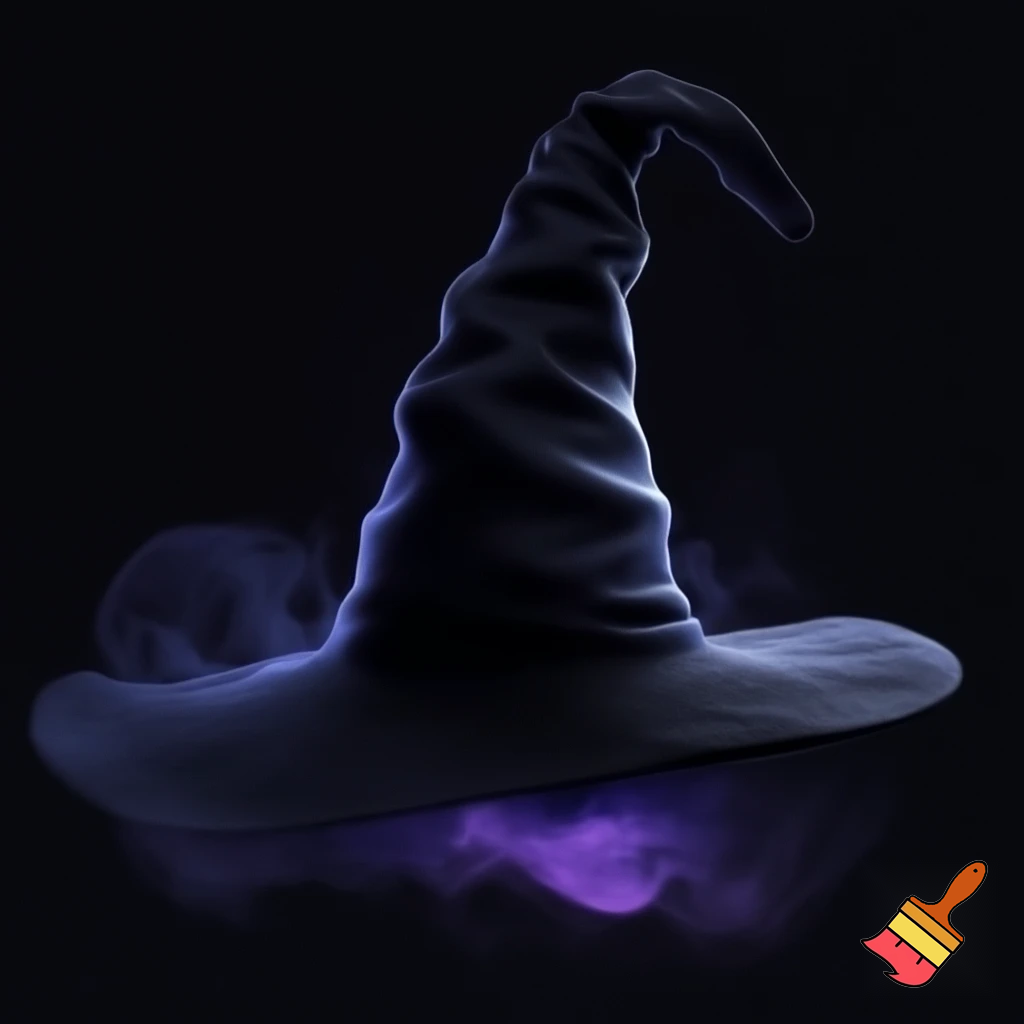 Witches hat, witches hat, dark and black