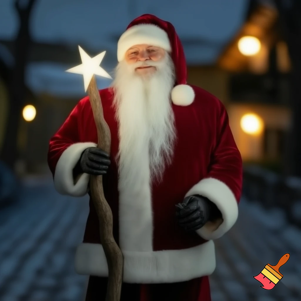 Ratha Santa Claus with the walking stick a star