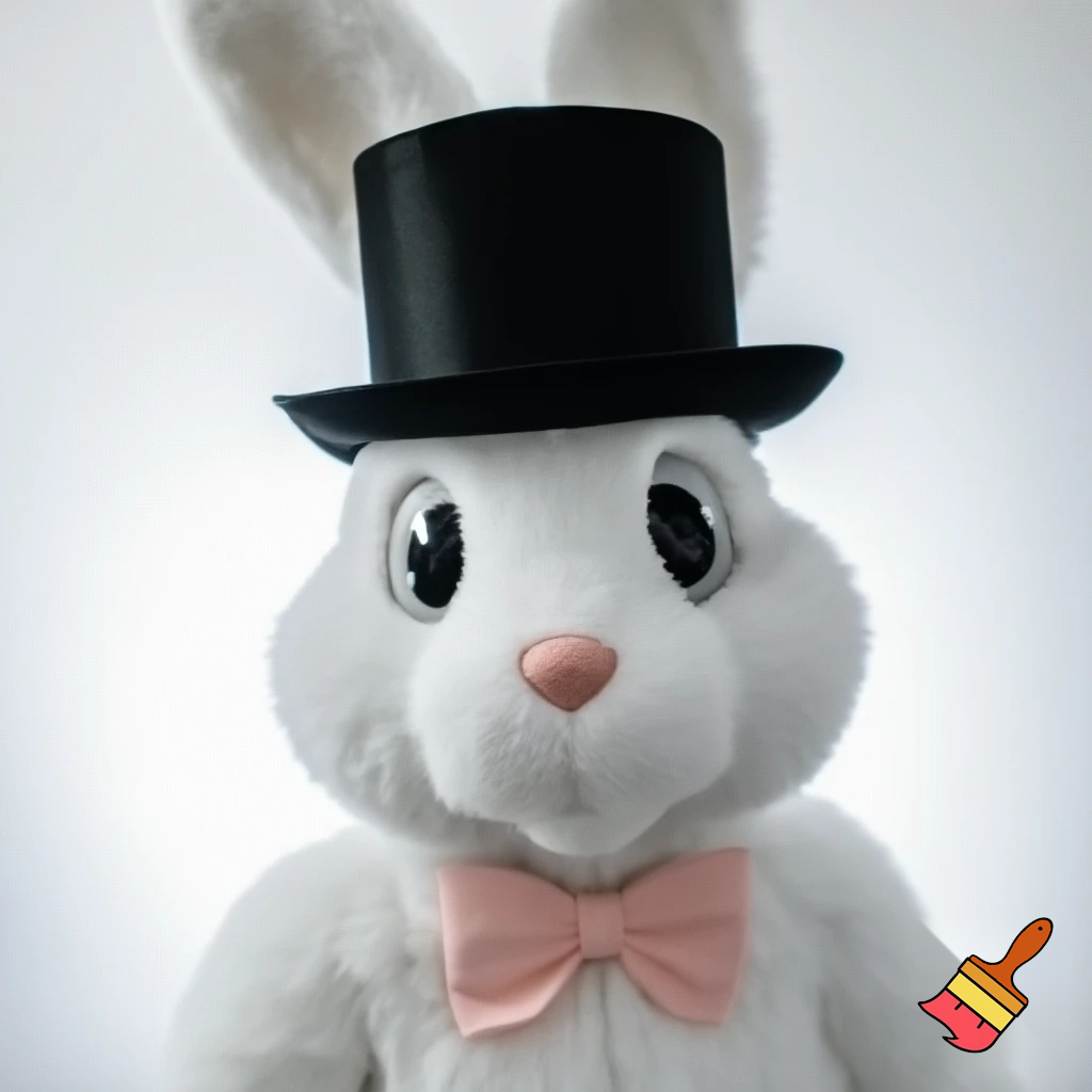 Easter bunny mascot top hat costume