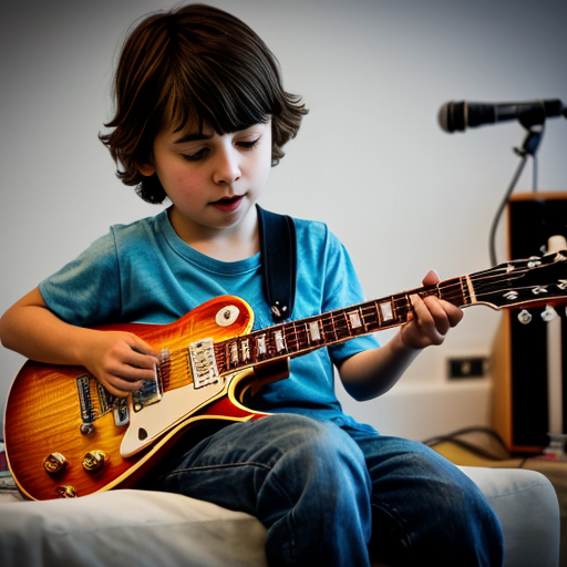 A Kid Plays A Gibson Les Paul