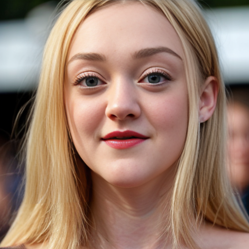 Dakota Fanning, close up shot, face, blonde hair,