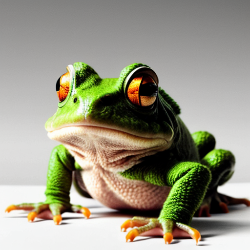 A laughable, puzzled animal toad in woolen, multicoloured winter clothings with woolen winter cap. Hyperrealistic art style.