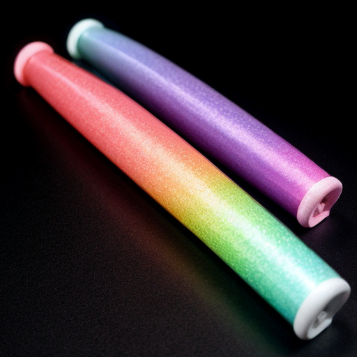 An elegant mystical pastel rainbow hued wand on a solid black background