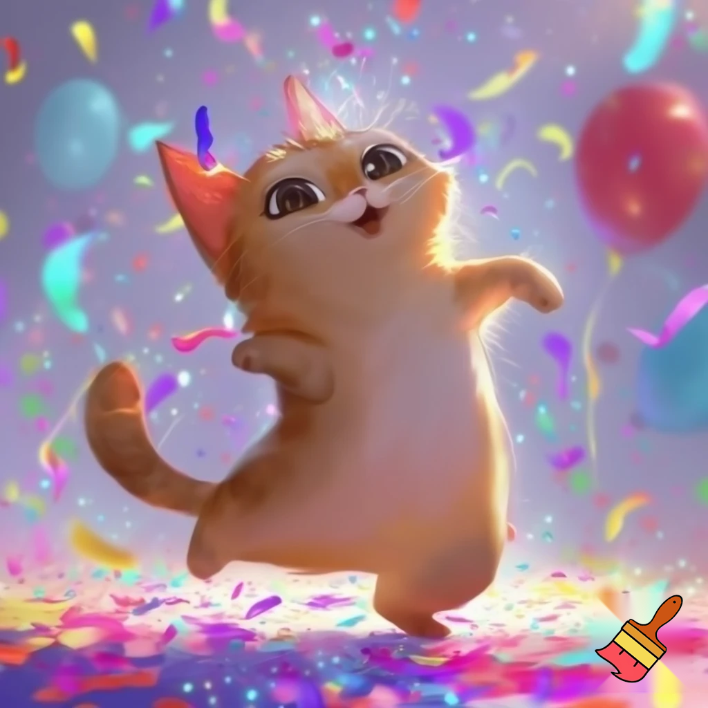 cat standing up dancing
