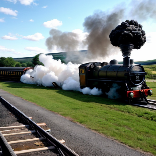 A steam train crashes