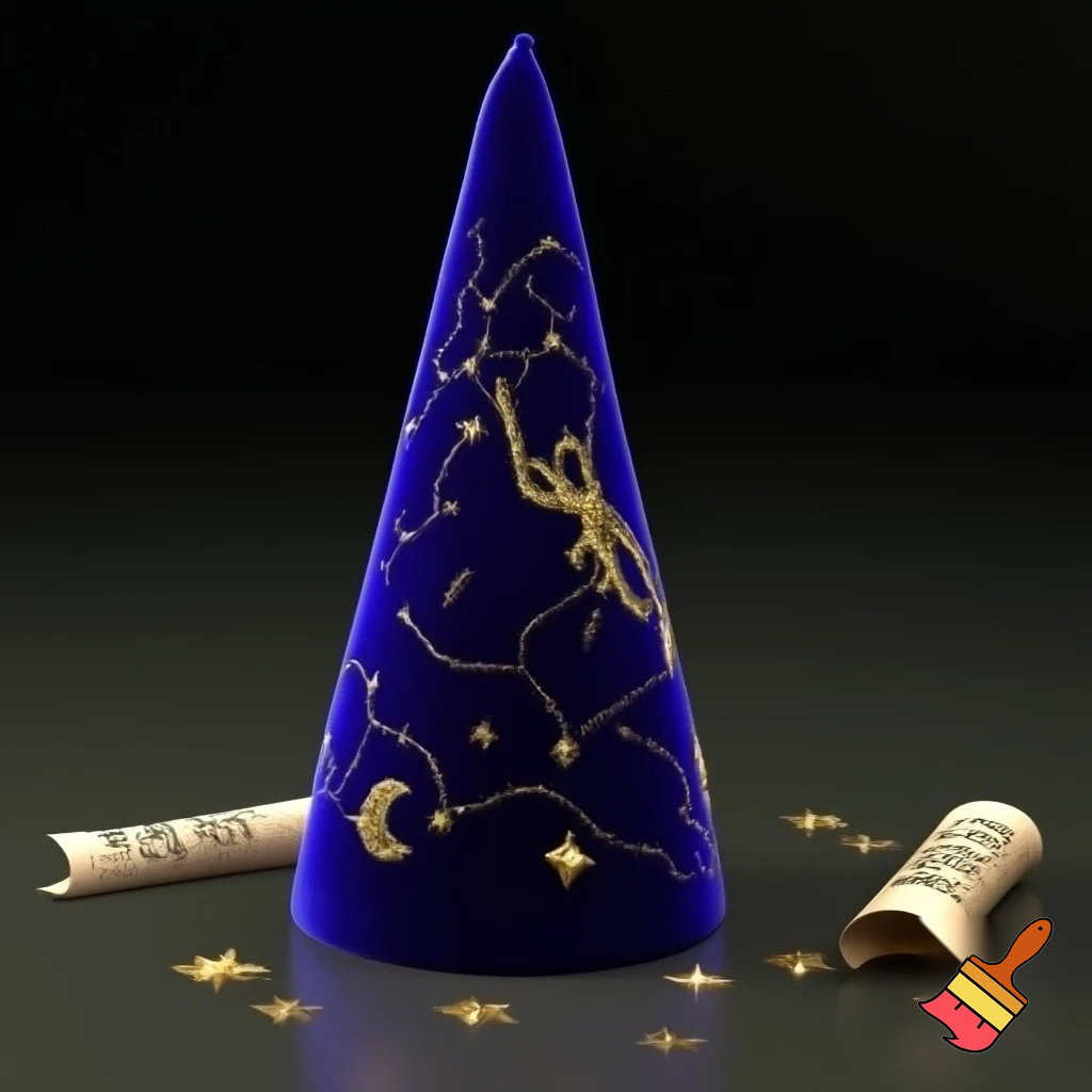 Christmas wizard hat stars and means read