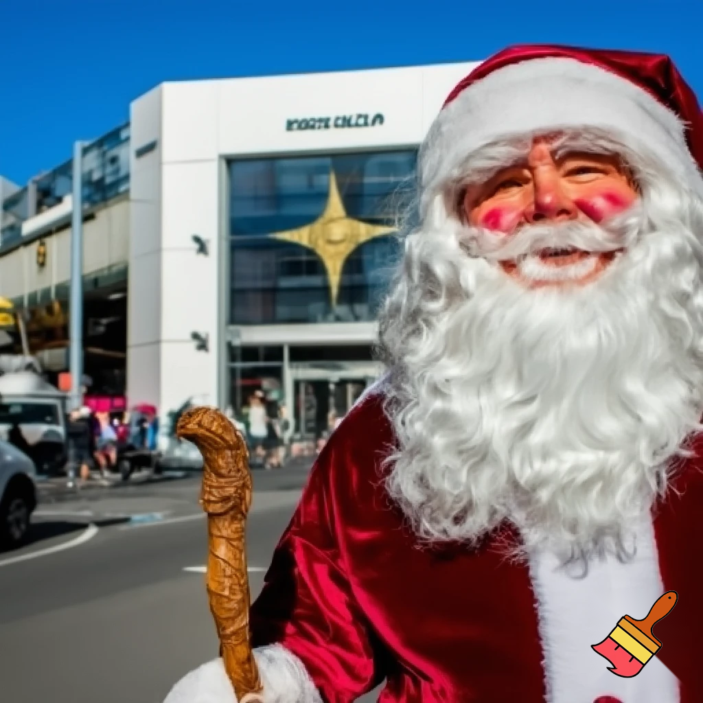 Santa Claus, Russia walking stick with the start the real Santa Claus shopping Centre in Australia
A star