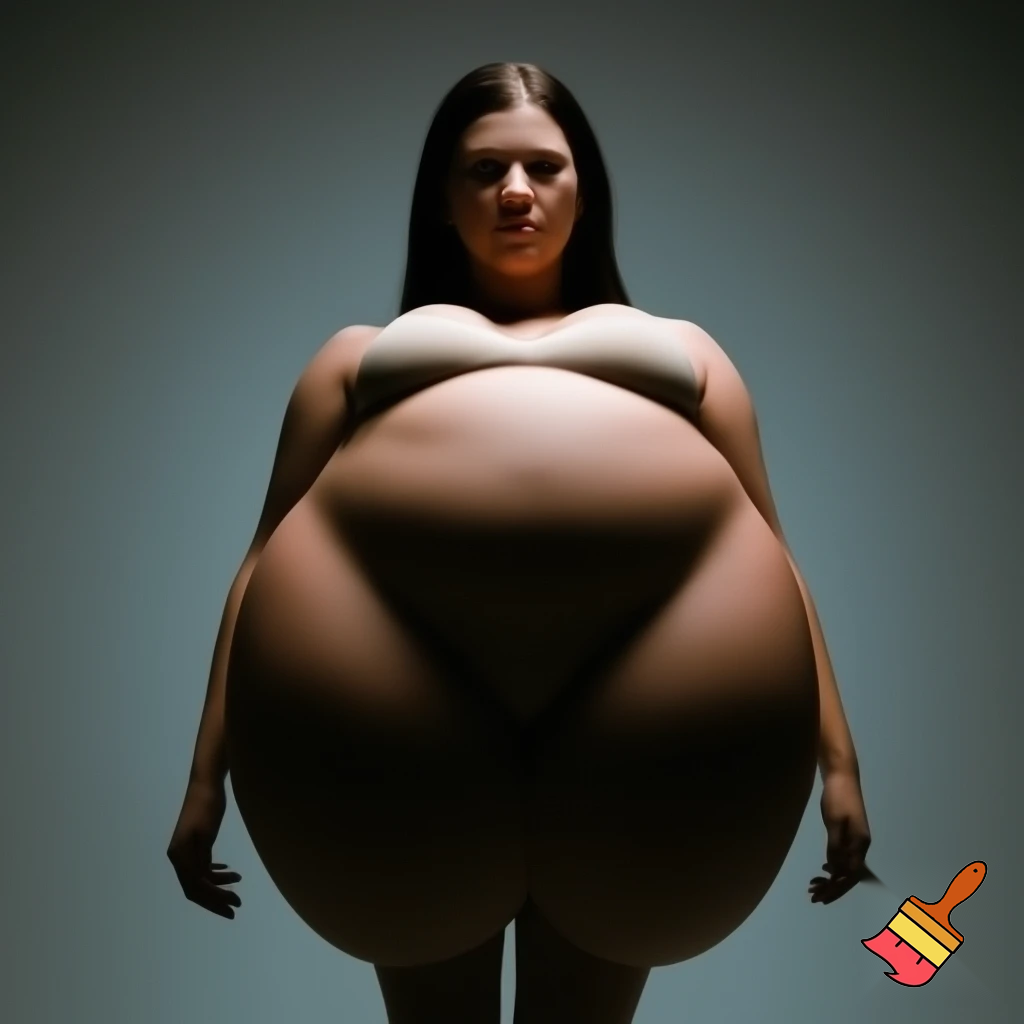 a woman with a giant belly and a giant butt