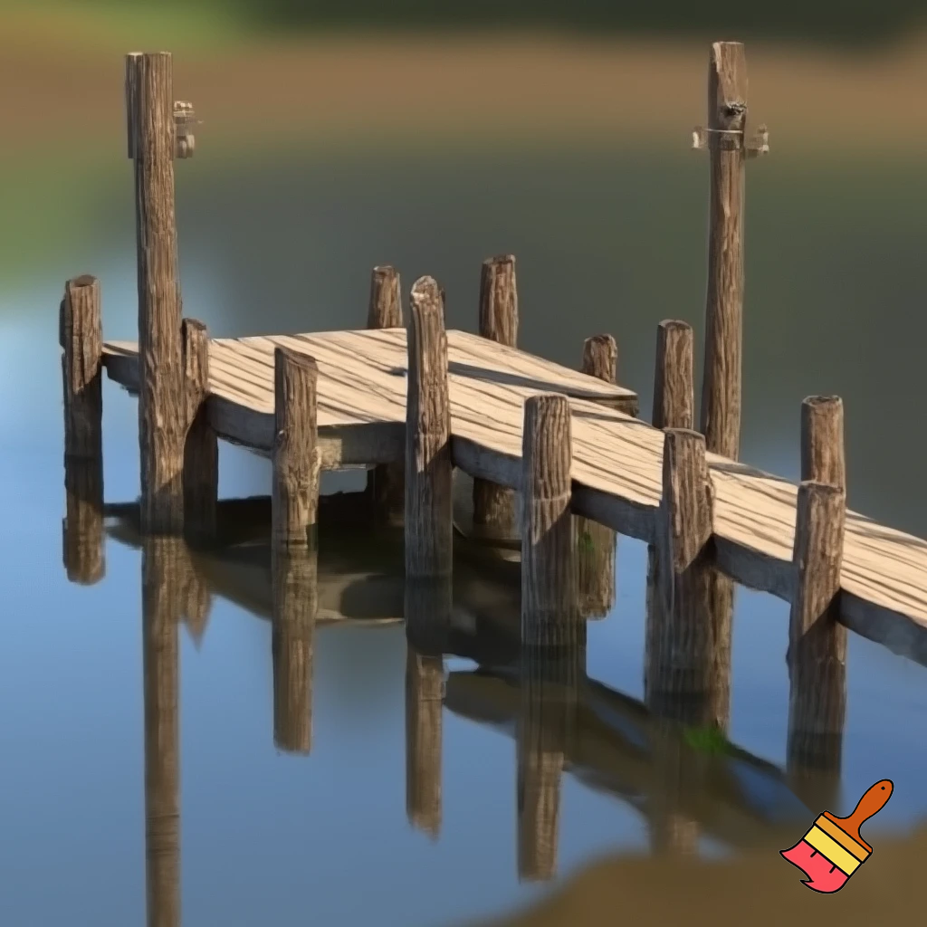 A Dock over a small pond with 18 pilings and a small T shaped end 