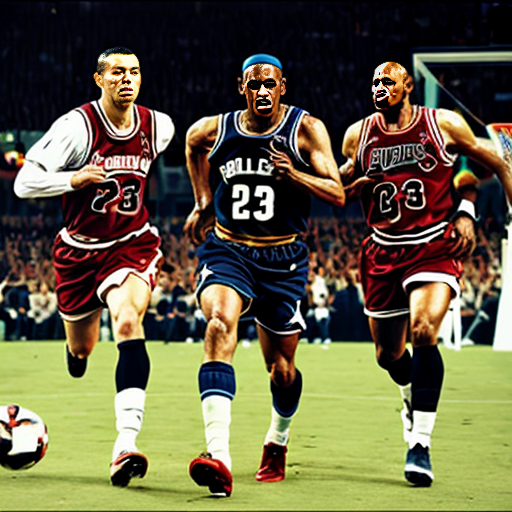 ronaldo and micheal jordan and lebron doing 67
