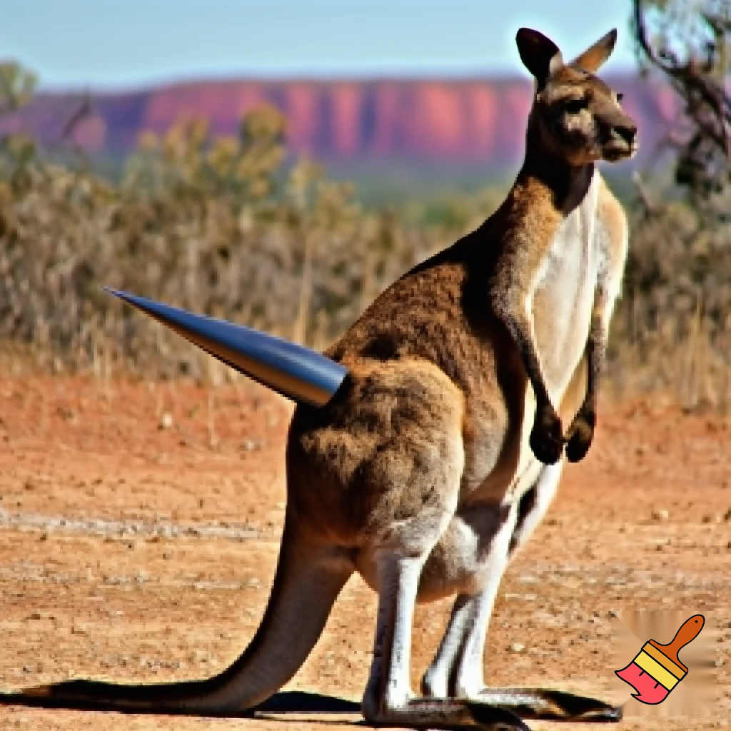 Kangaroo with a rocket 
For  a tail  