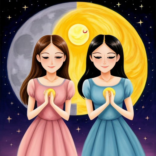 The sun and moon as girls