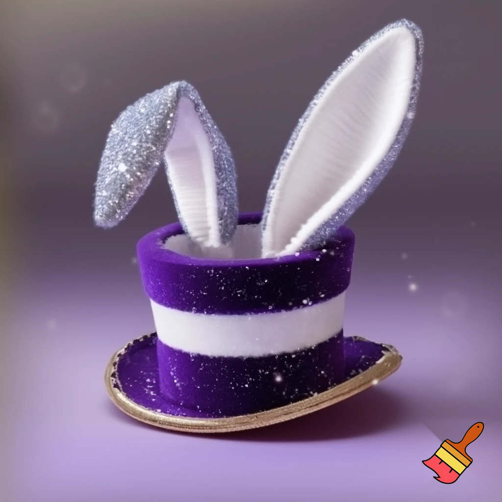 Special top hat headband Easter headband with rabbit, ears, purple and white purple and white with glitter velvet golden purple and white with glitter silver