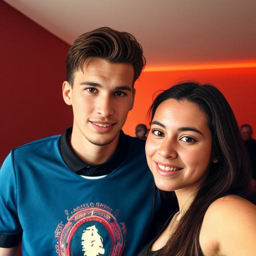 Goretzka and Vanessa at the living room 