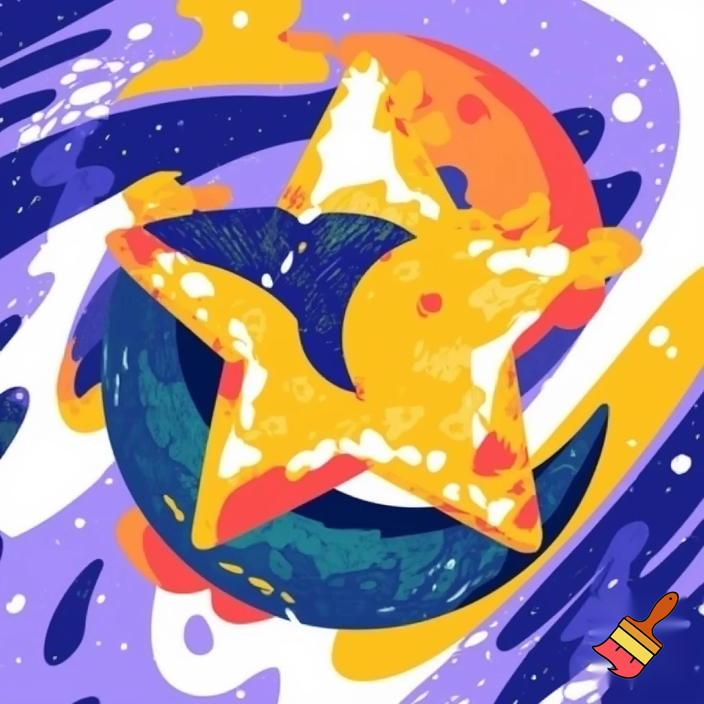 Star and the moon funky style