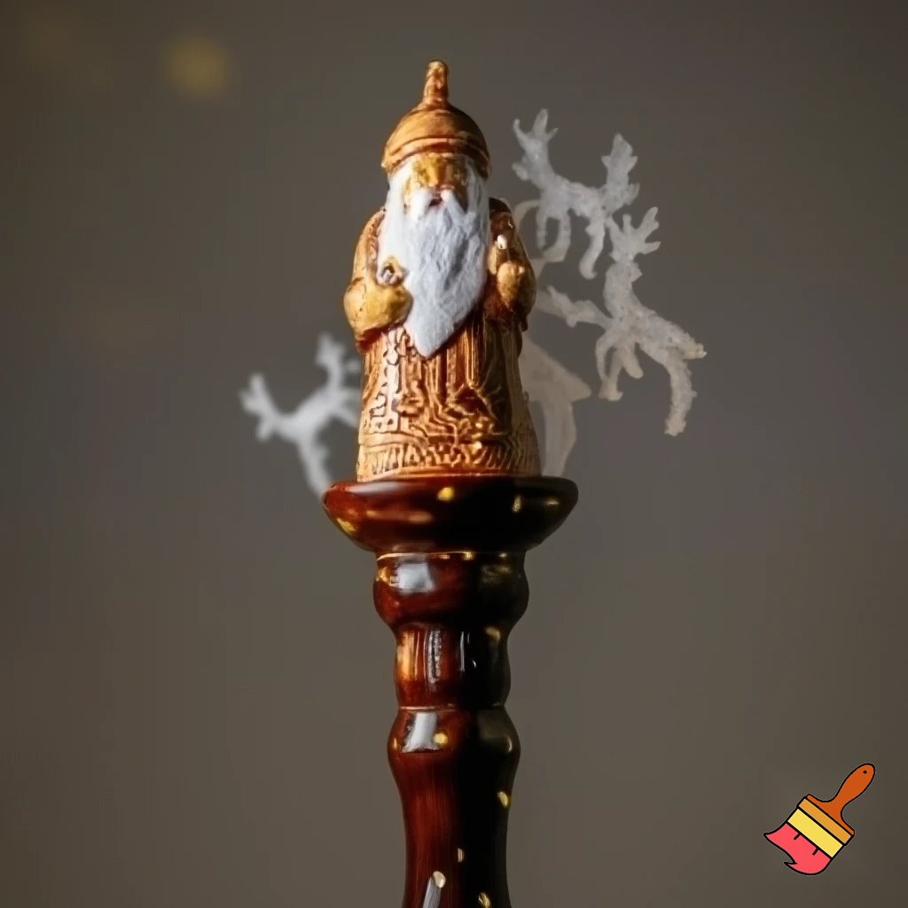 Russian Santa Claus walking stick with with t reindeers magic walking stick a plastic plastic Russian Santa Claus walking stick magic walking stick