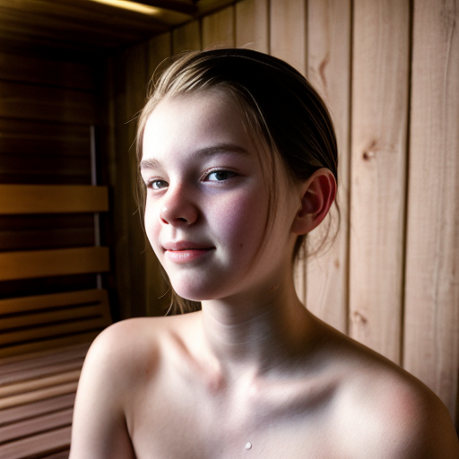 Young teen in ethereal pastel watercolor, capturing a youthful, hopeful spirit, with soft lighting and delicate brush strokes. bastu, sauna