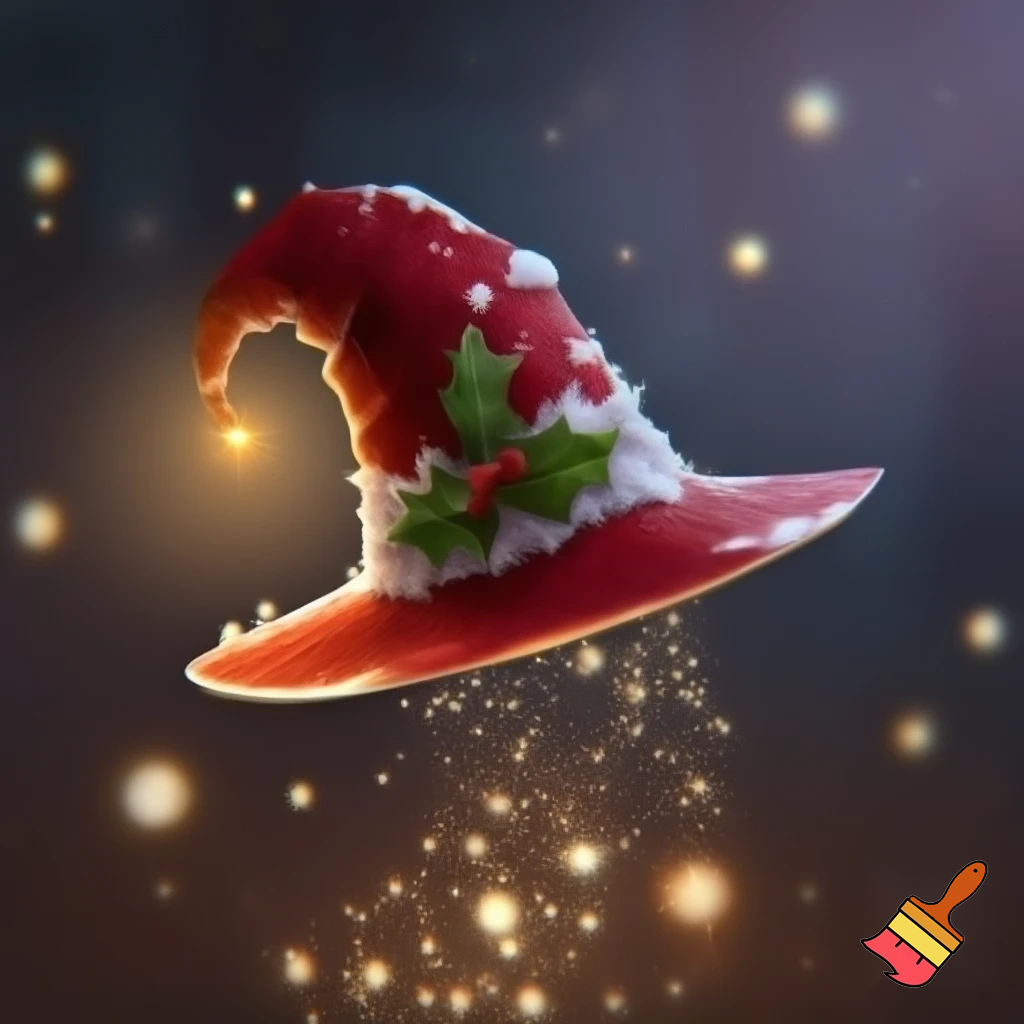 Christmas wizard hat red magic trick