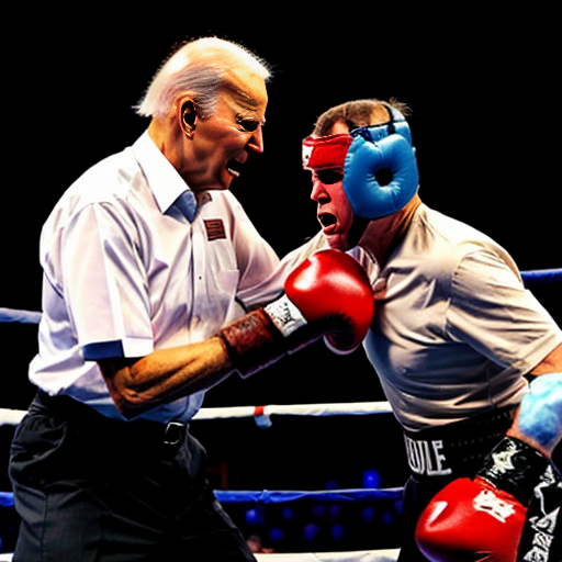 joe biden fighting the old man make it like a comic fight




