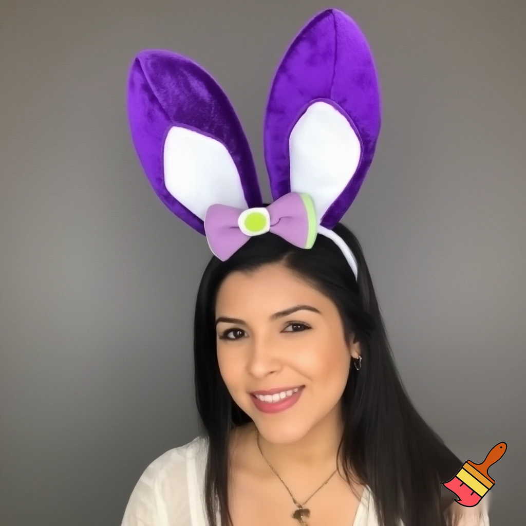 Easter bunny headband, top hat, Easter hat headband, top hat, purple and white, purple and white velvet top hat