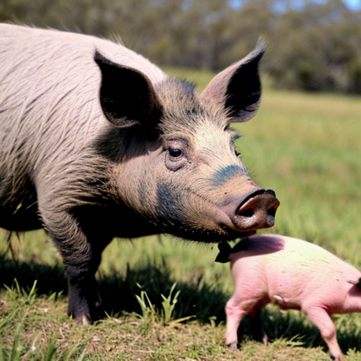create a evil wanted poster with an image of a mugshot of a wild pig wearing prisoner clothes with red eyes. the reward is lifetime supply of bacon. these are the reasons why wild pigs are wanted and iclude this in the poster 
•	These pests cause damage to the environment through wallowing, rooting for food and selective feeding.
•	By 1880, they were already considered a serious pest in parts of New South Wales. 
•	 They prey on newborn lambs, destroy crops, damage fences, foul water sources, and compete with livestock for food.
•	 Their impact costs farmers millions of dollars annually. 
•	Wild pigs are potential carriers of diseases, including foot-and-mouth disease

