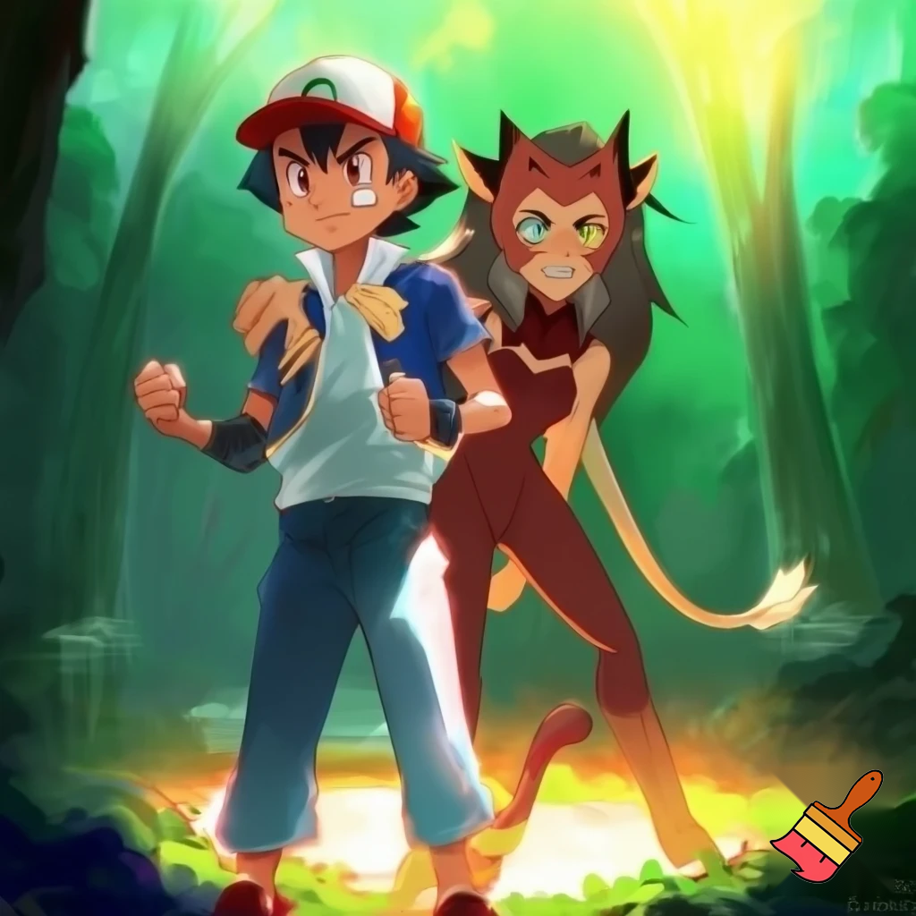 Ash Ketchum with catra
