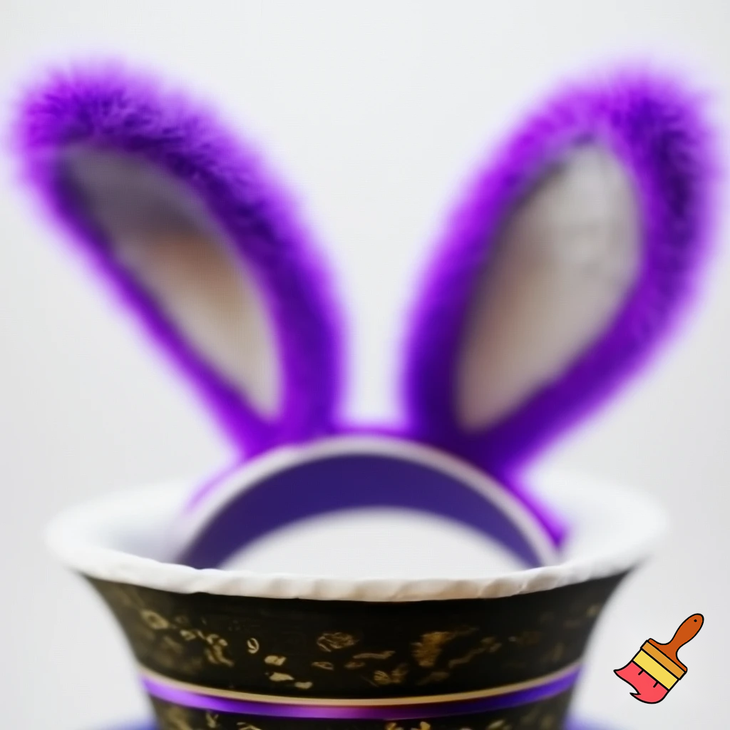 Easter bunny top hat headband, purple, purple and white Easter bunny ears top hat purple or white gold