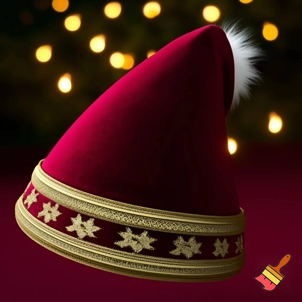 Christmas wizard hat written and velvet