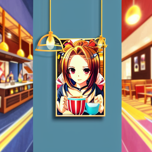 create me a art piece for the wall of a café