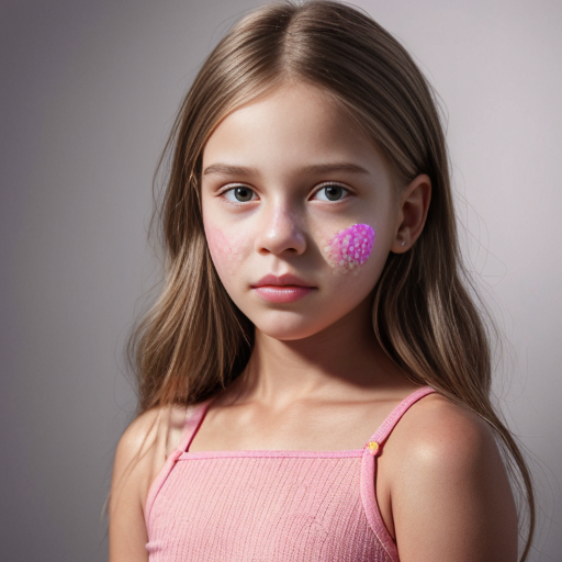 Chica con pesones rosados
