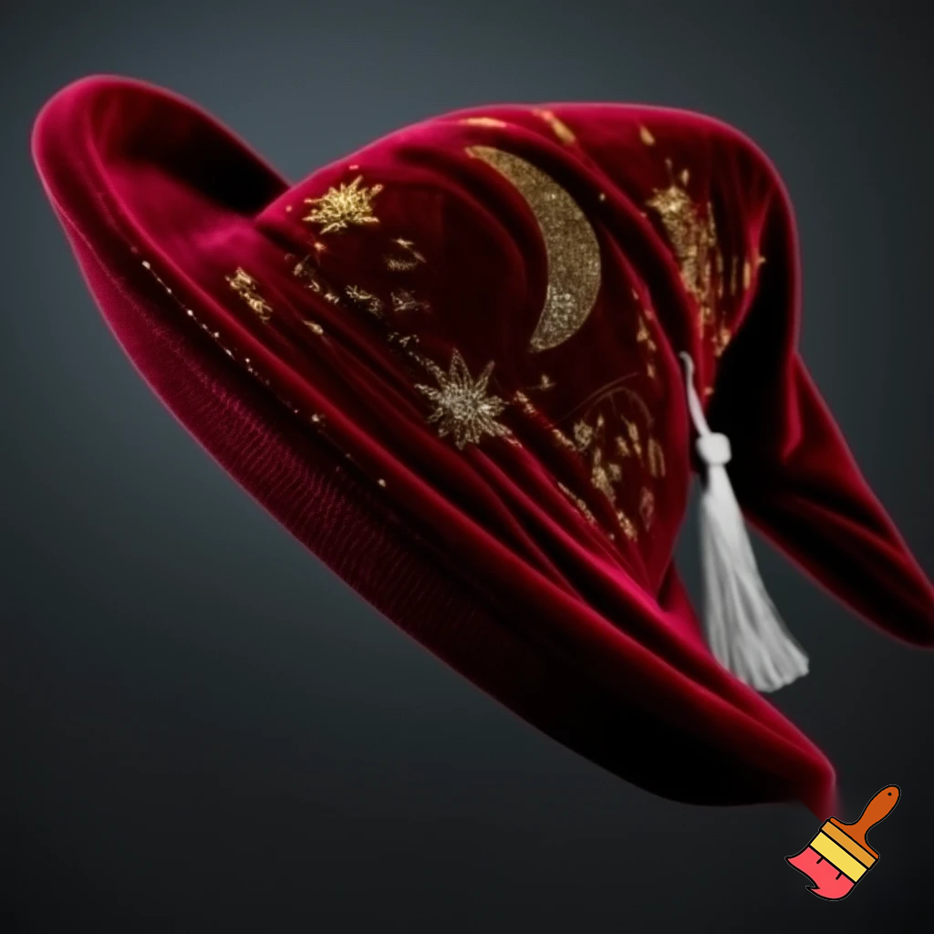 A wizard Santa Claus hat read✨✨🎄💫 velvet a wizard hat