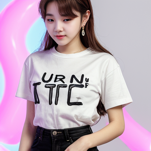 an girl hoding a bts lightstick and has Neni written on her shirt
