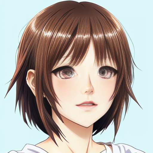 crea una ragazza stile anime giaponesi con capelli lisci marroni occhi marroni naso a patata e un grosso neo vicino al naso 
