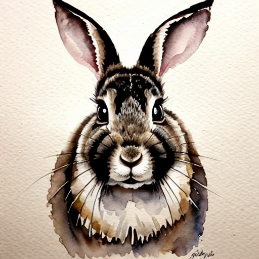 feral rabbit taking a mugshot looking sinist and menancing and smirking