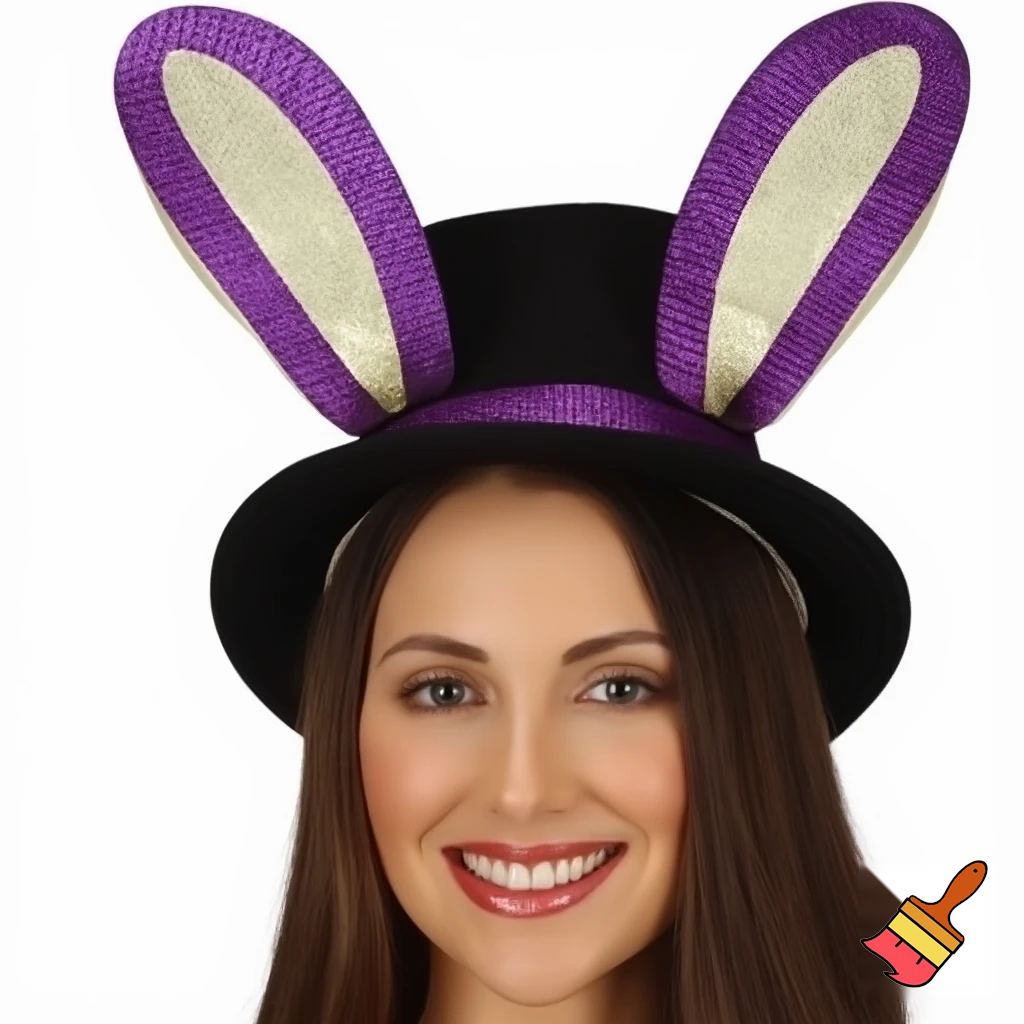Is the top hat headband Easter headband, top hat, golden golden purple, white and purple? Easter top hat with Easter bunny ears, rabbit ears.
