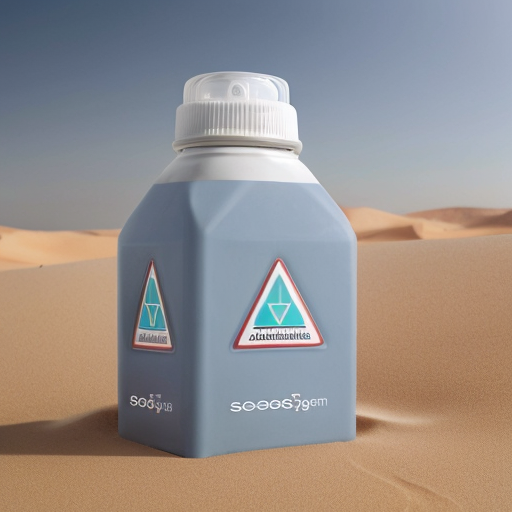 Un Renault Traffic de la société SOS OXYGENE (logo petit triangle bleu clair inversé et bouteille oxygène blanche) avec inscription "SOS Oxygene" en bleu, roulant dans les dunes du Sahara.