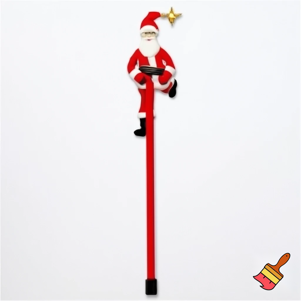 Russian Santa Claus magic one staff walking stick with a star