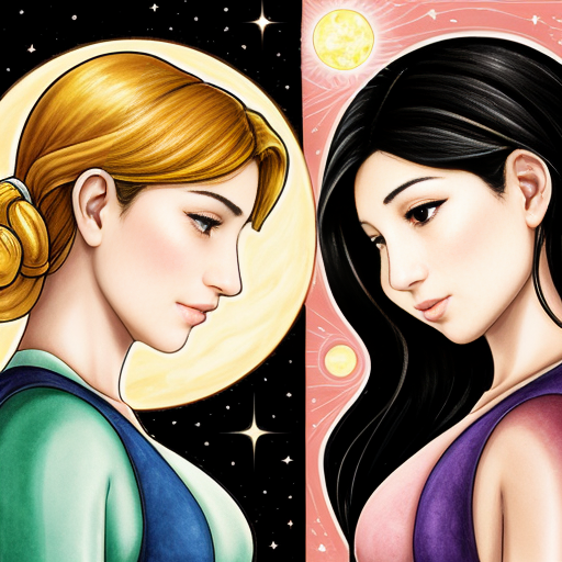The sun and moon as girls