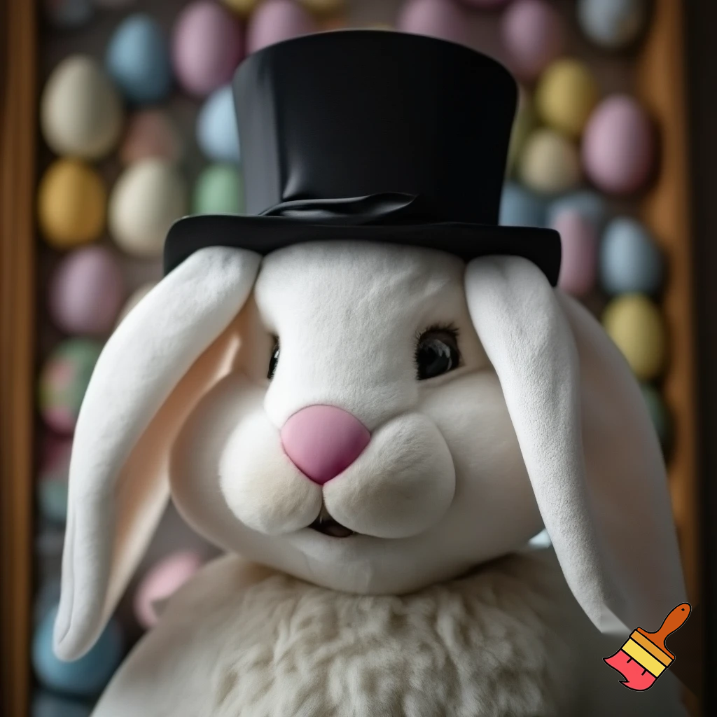 Easter bunny costume top hat person