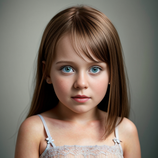 Finnish little girl, brunette, straight hair
