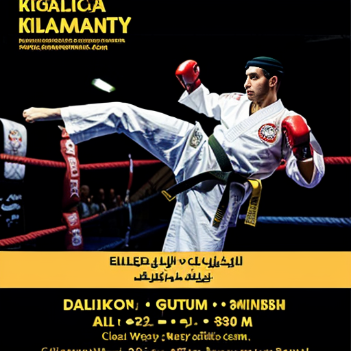 Create a high-end, professional Ramadan promotional poster for a Karate & Kickboxing Academy. The background should feature elegant Ramadan elements such as a glowing crescent moon, golden lanterns, and warm ambient lighting in deep navy and royal purple tones.

In the center, include dynamic action poses of a karate athlete and a kickboxing athlete with dramatic lighting to reflect strength, discipline, and energy.

Main headline at the top in bold, premium typography:
🔥 Special Ramadan Offer 🔥

Main offer text prominently displayed in the center:
Subscribe for 1 Month & Get 1 Month FREE!

Below the offer include:
🎁 Free Trial Class
📞 For Registration & Inquiries: 0564045191

Footer section (clean and well-organized layout):
📍 101, Al Jazeera1 Building | Near Al Qasbaa Canal
Al Majaz 3 | Sharjah | UAE
