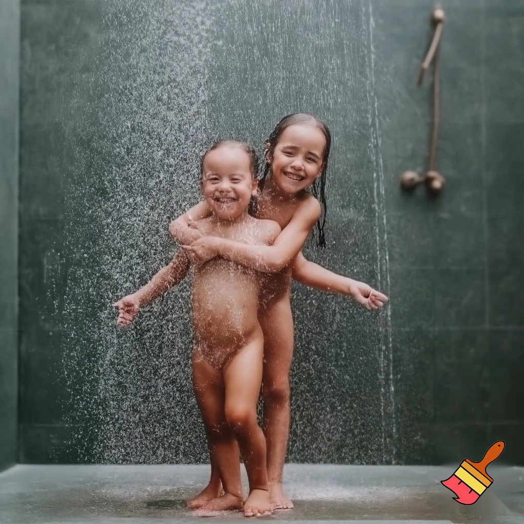 Sister and older sister full nude in shower