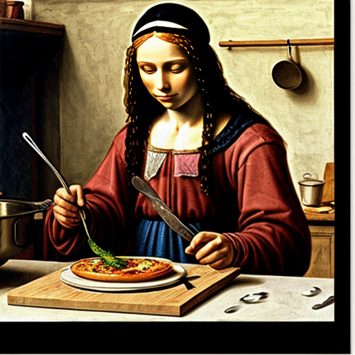 Leonardo Da Vinci cooking