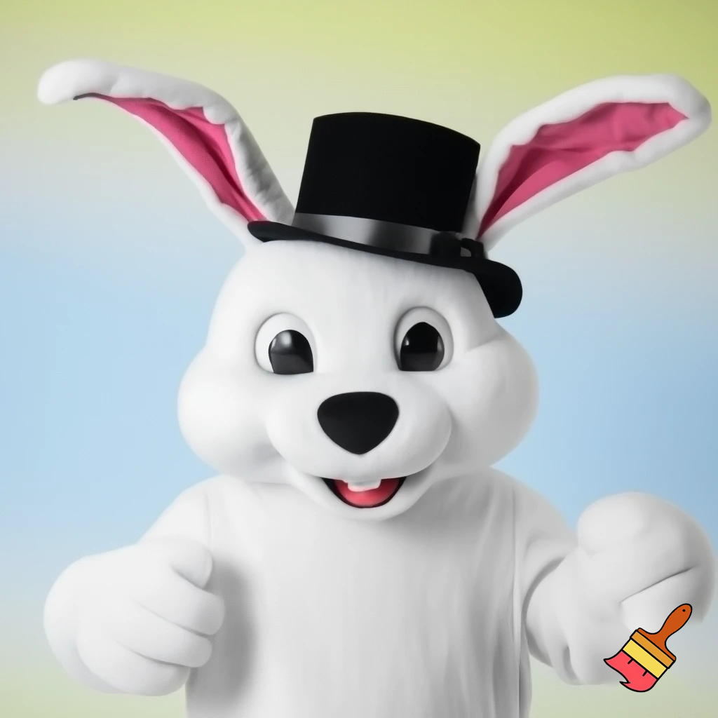 Easter bunny mascot costume top hat mascot costume