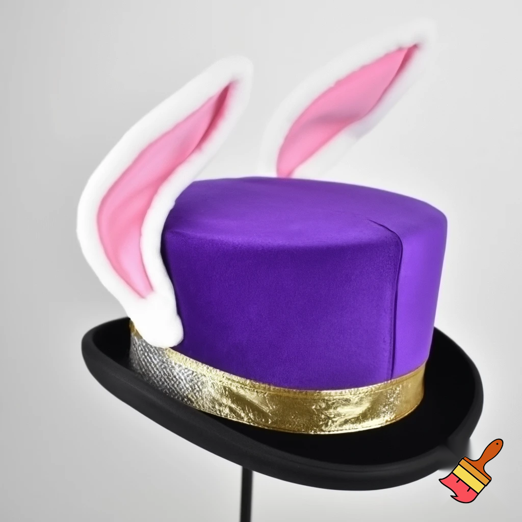 Easter bunny top hat headband, purple and white gold and silver top hat black purple dark purple special hat in delicate purple white, purple and fabric fabric and velvet white gold golden silver patterns Easter top hat