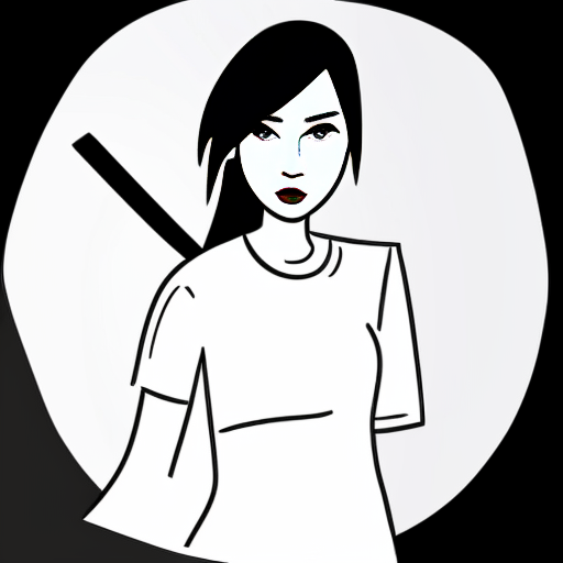 invisigal from Dispatch with messy hair a nose ring and a ciggarete and a katana
