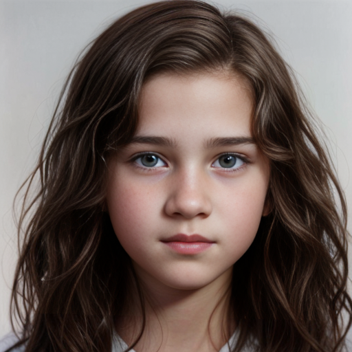 a self portrait of a 14 year old girl with wavy dark brown hair and brown eyes with a diamond face shape teenager ,