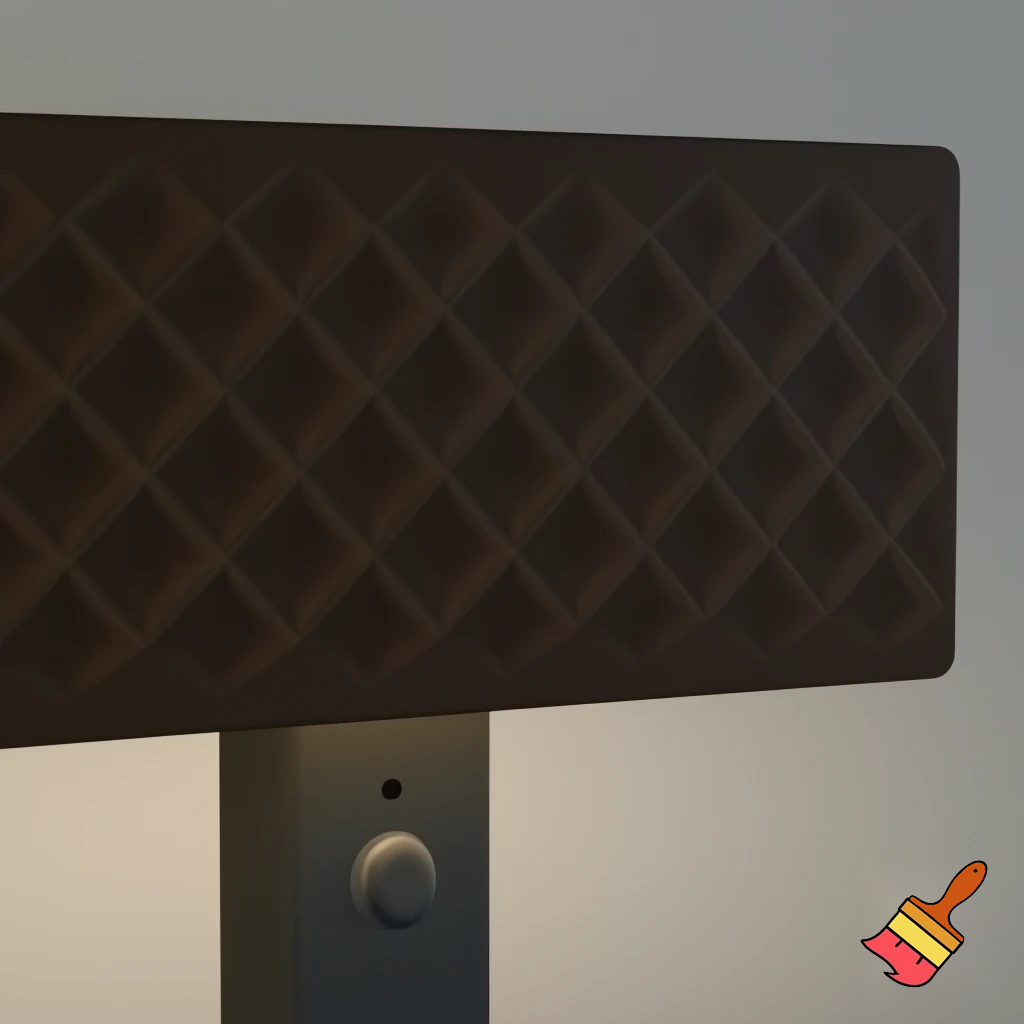 can you generate a light that is a long wooden cuboid and has indentations in it going diamond line diamond line and at the bottom is a base that has a charging socket, a colourchanging button and a on