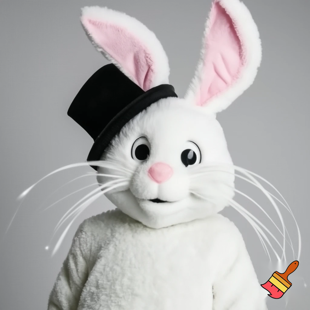 Easter bunny mascot costume top hat mascot costume magic whiskers