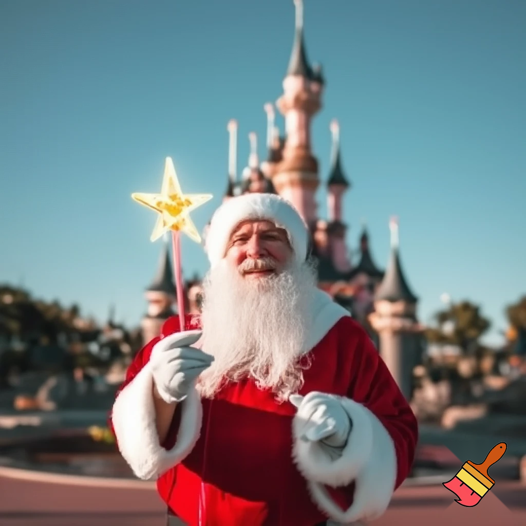 Santa Claus in Disneyland Paris Magic star wand a star💫🌟⭐️